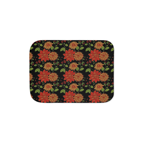 Midnight Floral Sherpa Blanket