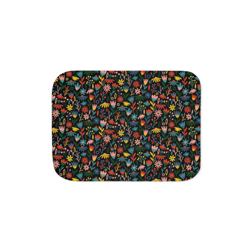 Midnight Floral Sherpa Blanket