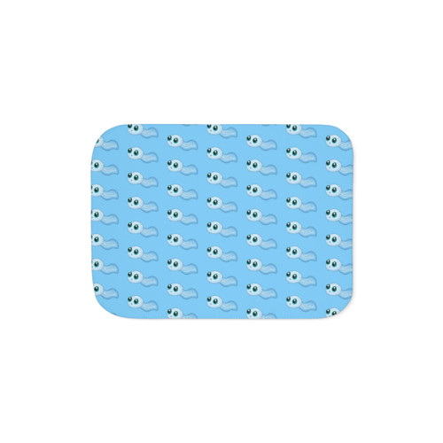 Blue Tadpole Sherpa Blanket - Cozy Animal Throw