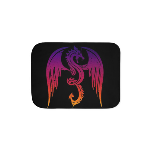 Dragon Sherpa Blanket - Mythical Creature Silhouette