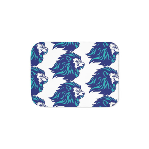 Blue Lion Sherpa Blanket - Cozy Legendary Animal Decor