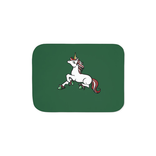 Christmas Unicorn Sherpa Blanket