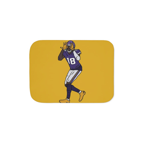 Justin Jefferson Celebration Sherpa Blanket