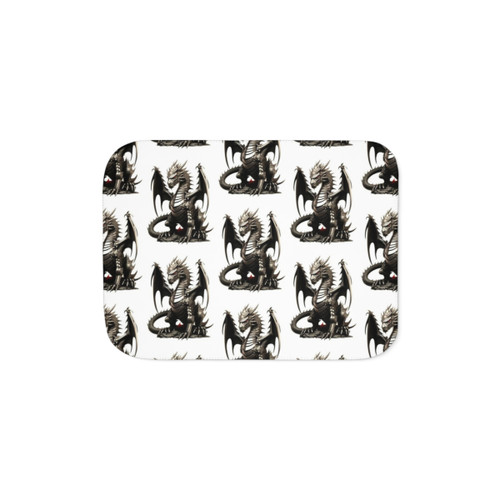 Enchanted Sherpa Blanket featuring a Knight and Dragon