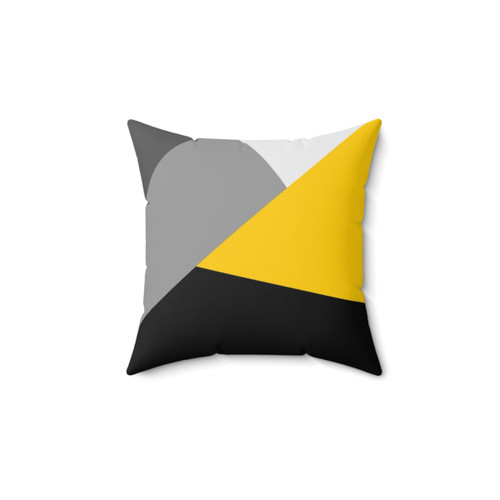 Modern Gray Yellow Geometric Pillow