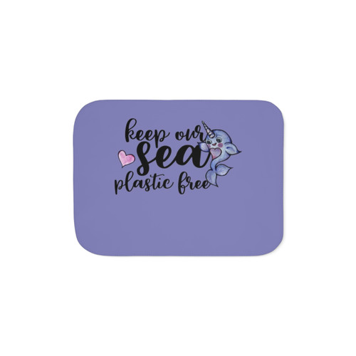 Eco-Friendly Sherpa Blanket Featuring Narwhals