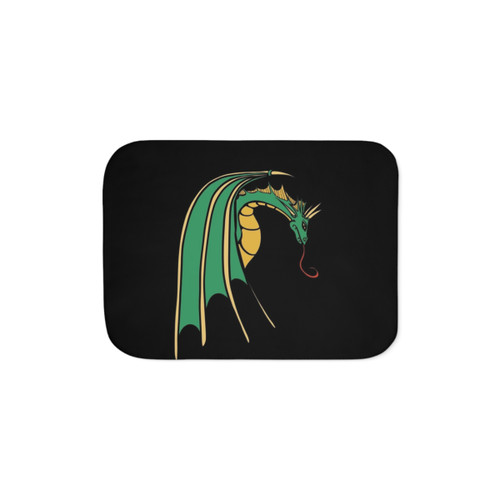 Cozy Green Dragon Sherpa Blanket