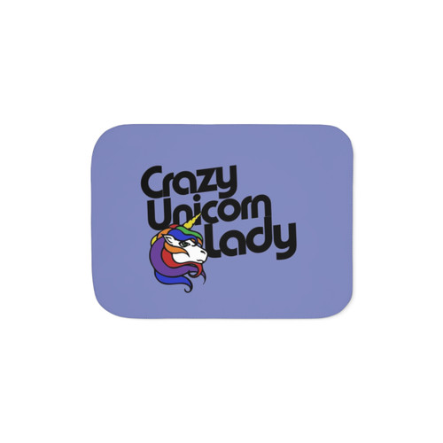 Crazy Unicorn Lady Sherpa Blanket