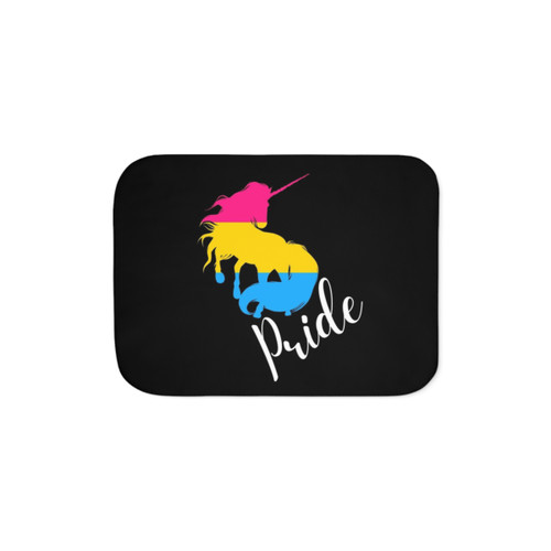 Pansexual Pride Sherpa Blanket with Magical Unicorn