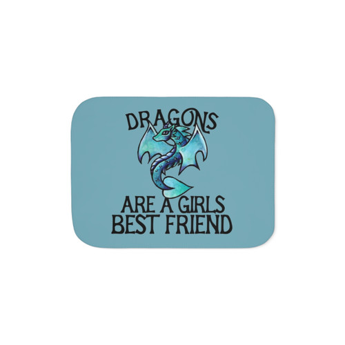 Dragons Are a Girl's Best Friend Sherpa Blanket