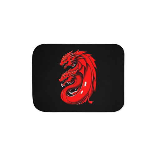 Legendary animals Sherpa blanket featuring a cool anime-style dragon illustration