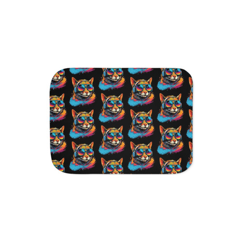 Cool Fox in Sunglasses and Headphones Sherpa Blanket