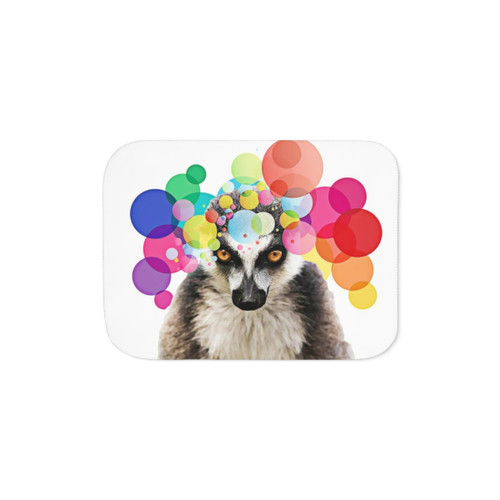 Lemur Pop Art Sherpa Blanket