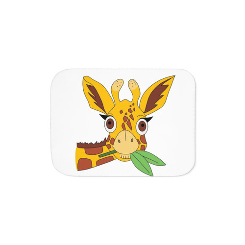 Colorful Sherpa Blanket with Shocked Giraffe Design