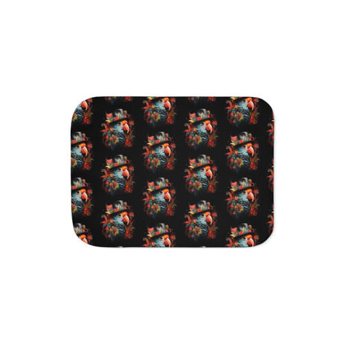 Cute Parrot in Top Hat Sherpa Blanket