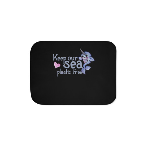 Eco-Friendly Sherpa Blanket with Narwhal Design