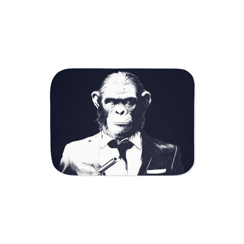 Chimp Anzee Sherpa Blanket - Cozy Ape Spy Throw