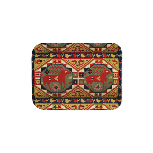 Geometrical Antique Swedish Tapestry Sherpa Blanket