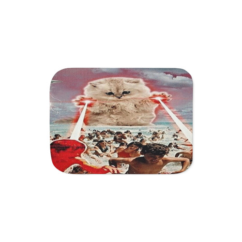 Sherpa blanket featuring a funny cat meme design