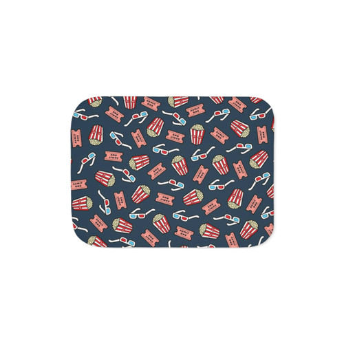 Dark Blue Movie Pattern Sherpa Blanket