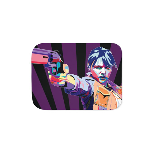 Chloe Moretz Sherpa Blanket with Kick-Ass Pop Art Design