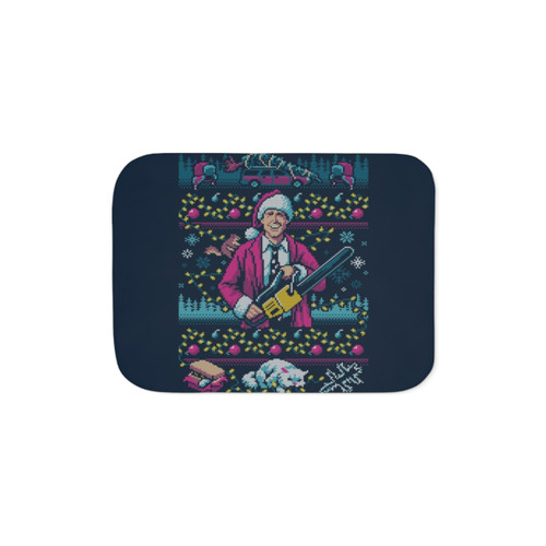 Cozy Sherpa Blanket with Hap, Hap, Happiest Holiday Sweater Design