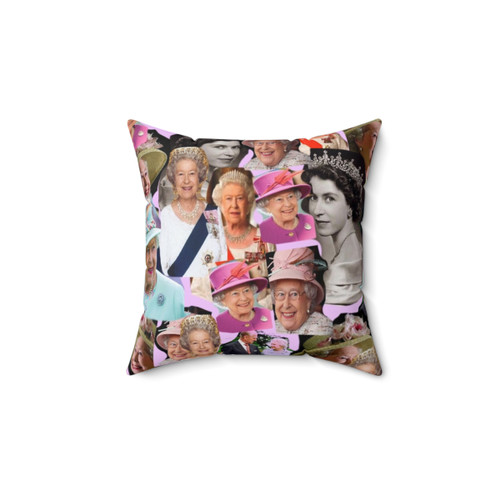 Queen Elizabeth II Pop Art Collage Pillow