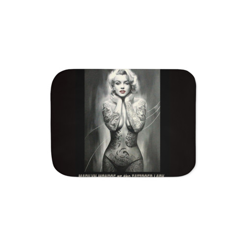 Marilyn Monroe Tattooed Lady Print Sherpa Blanket