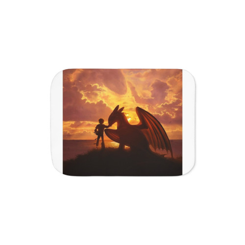 Sunset Dragons Sherpa Blanket - Fantasy Bedding