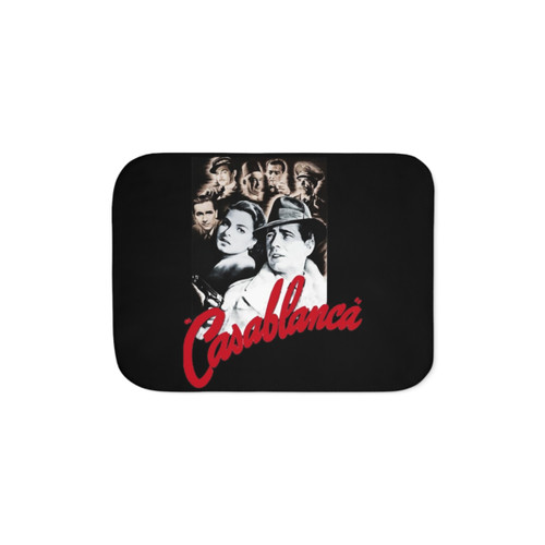 Sherpa blanket with Casablanca movie poster design