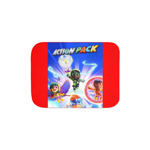 Action Pack Sherpa Blanket featuring characters from the cartoon series