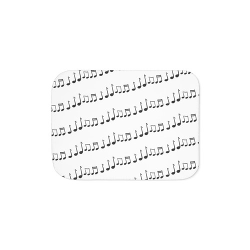 Musical Notes Pattern Sherpa Blanket