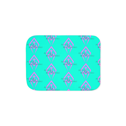 After the Mourning neon pink and aqua Sherpa blanket