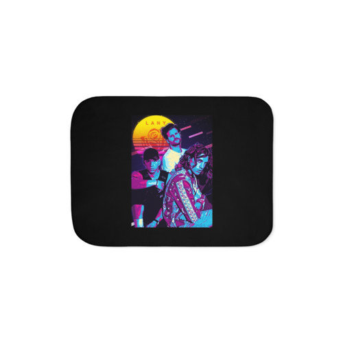 LANY Sherpa Fleece Blanket with Minimal 80s Style Music Art