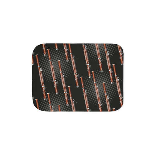 Bassoon Sherpa Blanket in Black and Gray