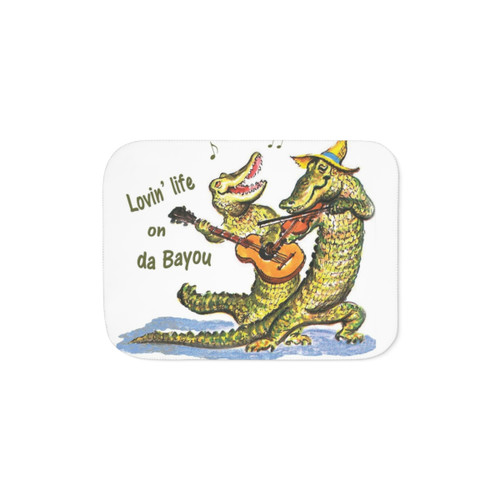 Cozy Sherpa Blanket with Bayou Alligator Design