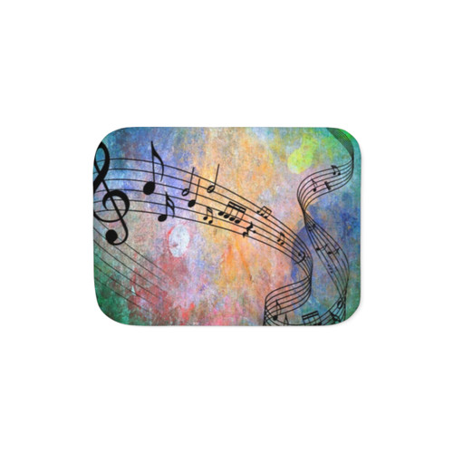 Abstract Music Sherpa Blanket featuring painted lines and music notes