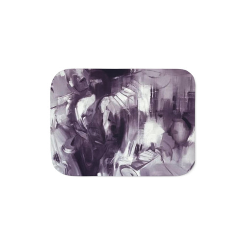 Jazz Themed Sherpa Blanket with Original Painting