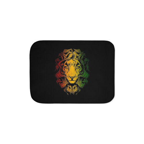 Rastafarian Sherpa Blanket with Lion Graphic