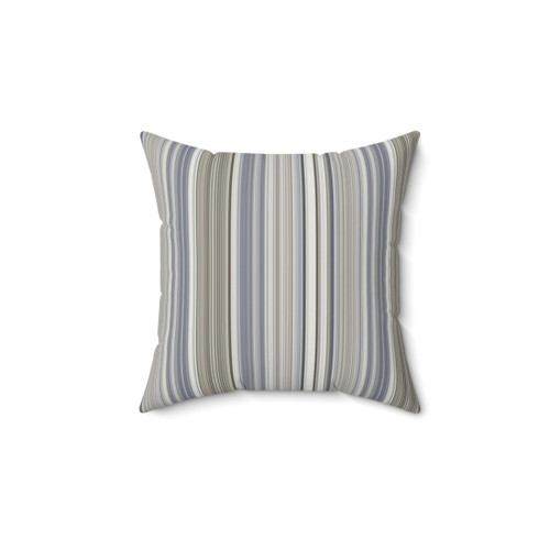 Blue Grey Tan Striped Decorative Pillow
