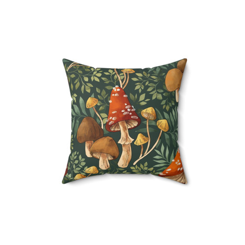 Whimsical Mushroom Spray Decorative Pillow
