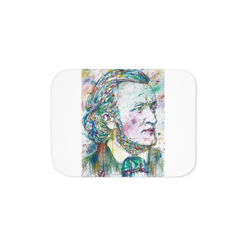 Richard Wagner Sherpa Blanket - Watercolor Portrait