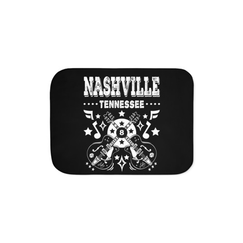 Vintage Country Music Sherpa Blanket with Guitars