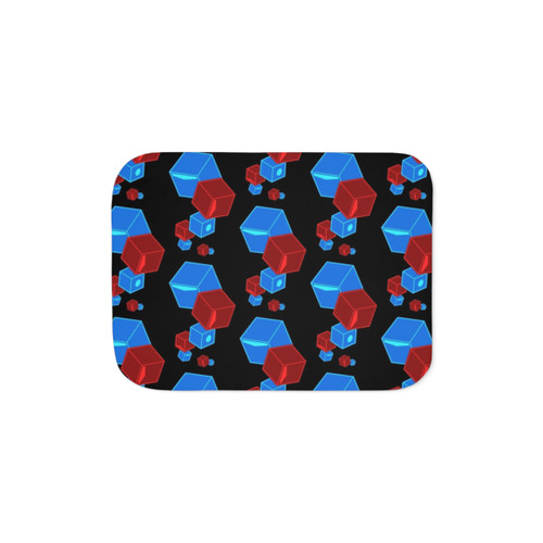Beat Saber Sherpa Blanket with Floatin' Blocks Design