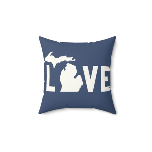 Michigan Love All-White Pillow