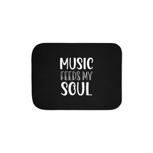 Music Lover's Sherpa Blanket with White and Black Text