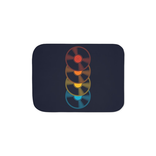 Colorful Vinyl Record Sherpa Blanket