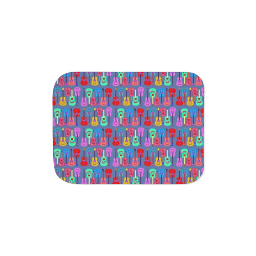 Boho Guitar Sherpa Blanket - Cozy Throw for Music Lovers