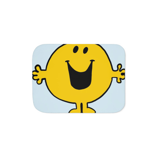 Soft and Cuddly Mr. Happy Sherpa Blanket