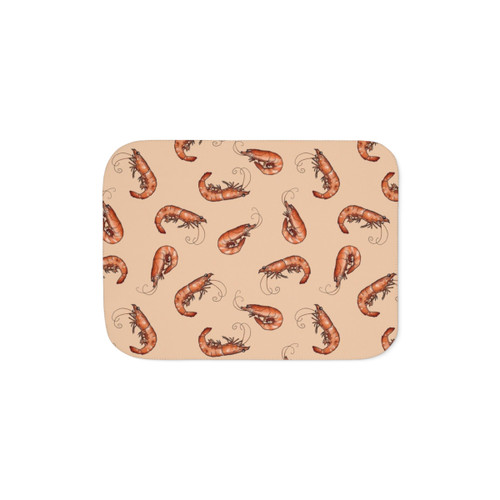 Peach Sherpa Blanket with Seafood Feast Design